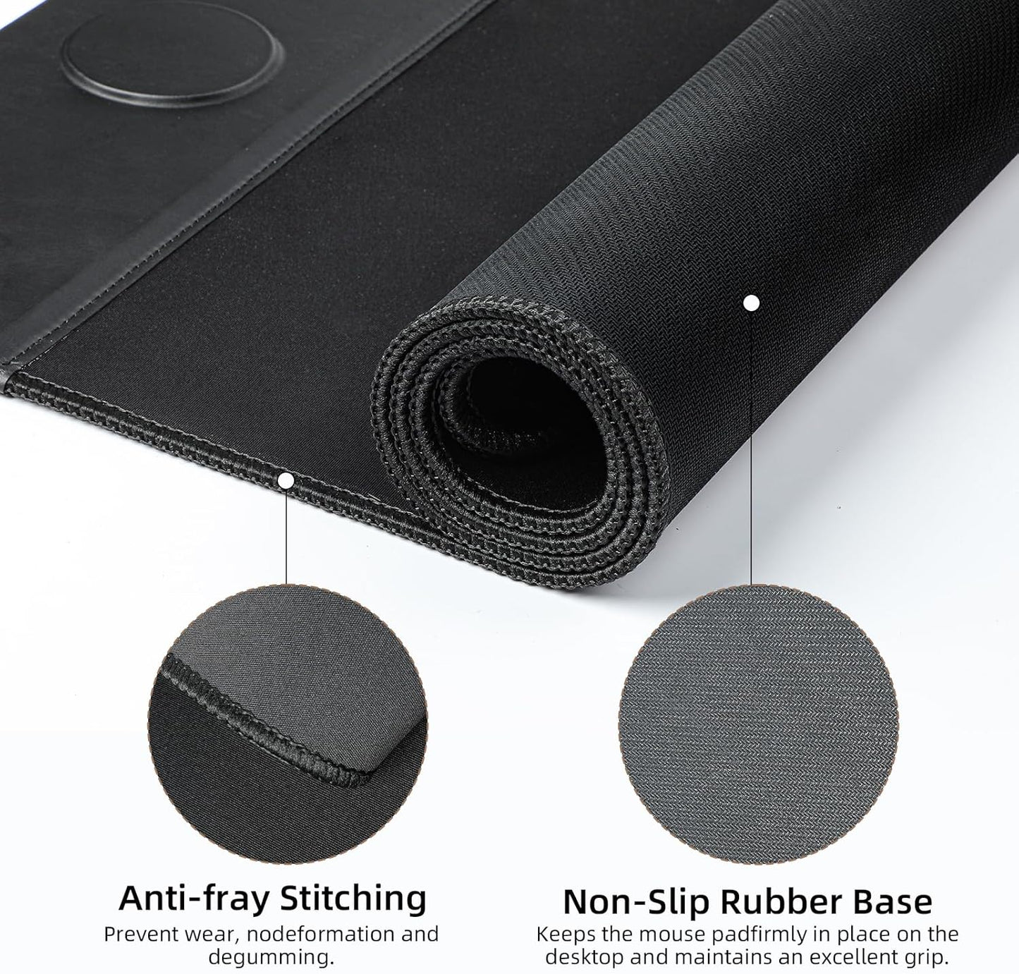 Revolutionary 3-in-1 Wireless Charging Mouse Pad - Ultimate Gaming Desk Mat for iPhone, AirPods, and Smartwatches - Large 90 x 40 cm Black Design