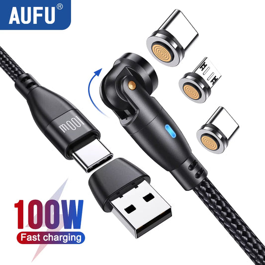 Experience Lightning-Fast Charging with the 100W Magnetic USB Type C Cable - Perfect for iPhone, Samsung, and MacBook!
