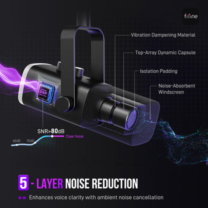 Elevate Your Streaming with the Ampligame AM8 Dynamic USB/XLR Microphone - Perfect for Podcasts, Gaming, and More!