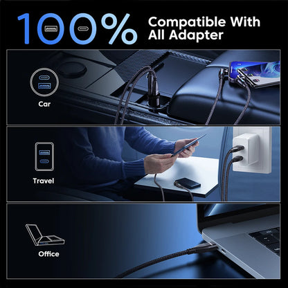 Experience Lightning-Fast Charging with the 100W Magnetic USB Type C Cable - Perfect for iPhone, Samsung, and MacBook!