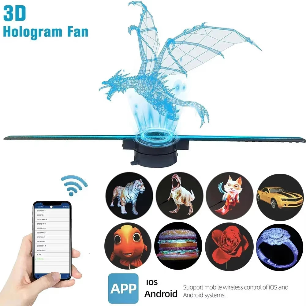 Elevate Your Advertising with the 42CM 3D Hologram Fan - Stunning Holographic Projector for Retail, Bars, and Events