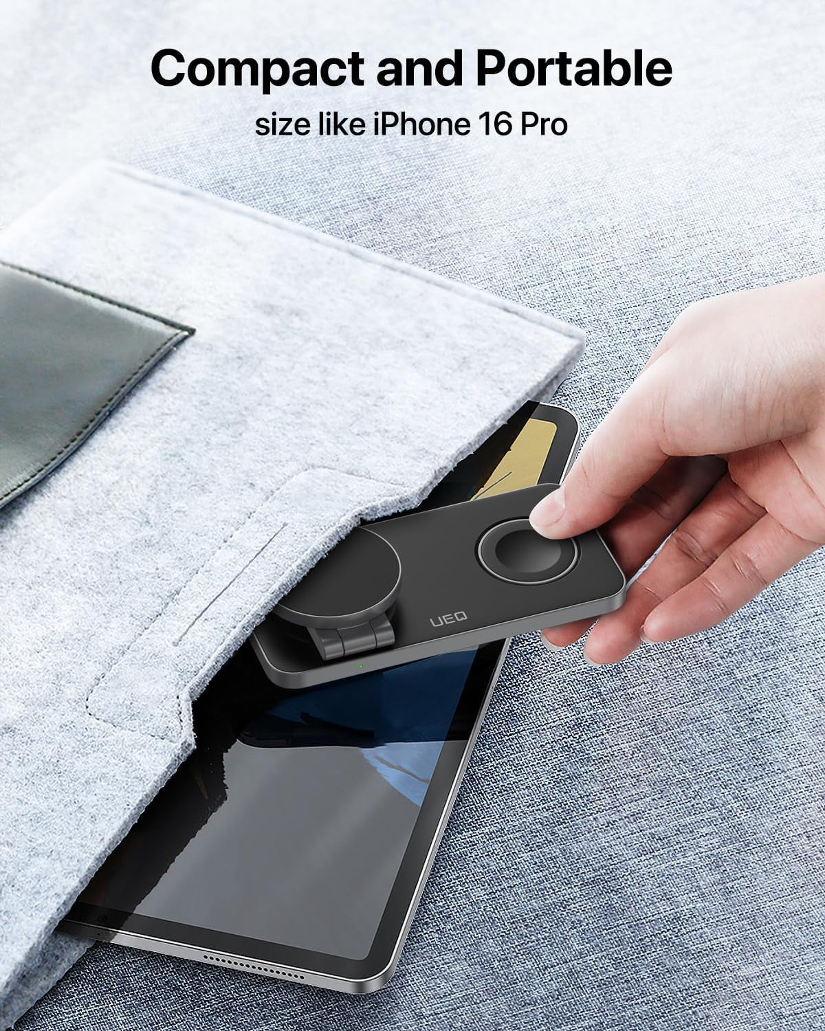 Ultimate 3-in-1 Foldable Wireless Charging Station for Apple Devices - Fast Magnetic Charger for iPhone 17, AirPods Pro, and Apple Watch Ultra - Sleek Carbon Black Design