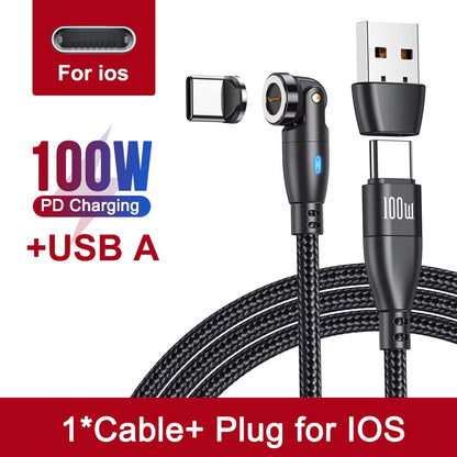 Experience Lightning-Fast Charging with the 100W Magnetic USB Type C Cable - Perfect for iPhone, Samsung, and MacBook!