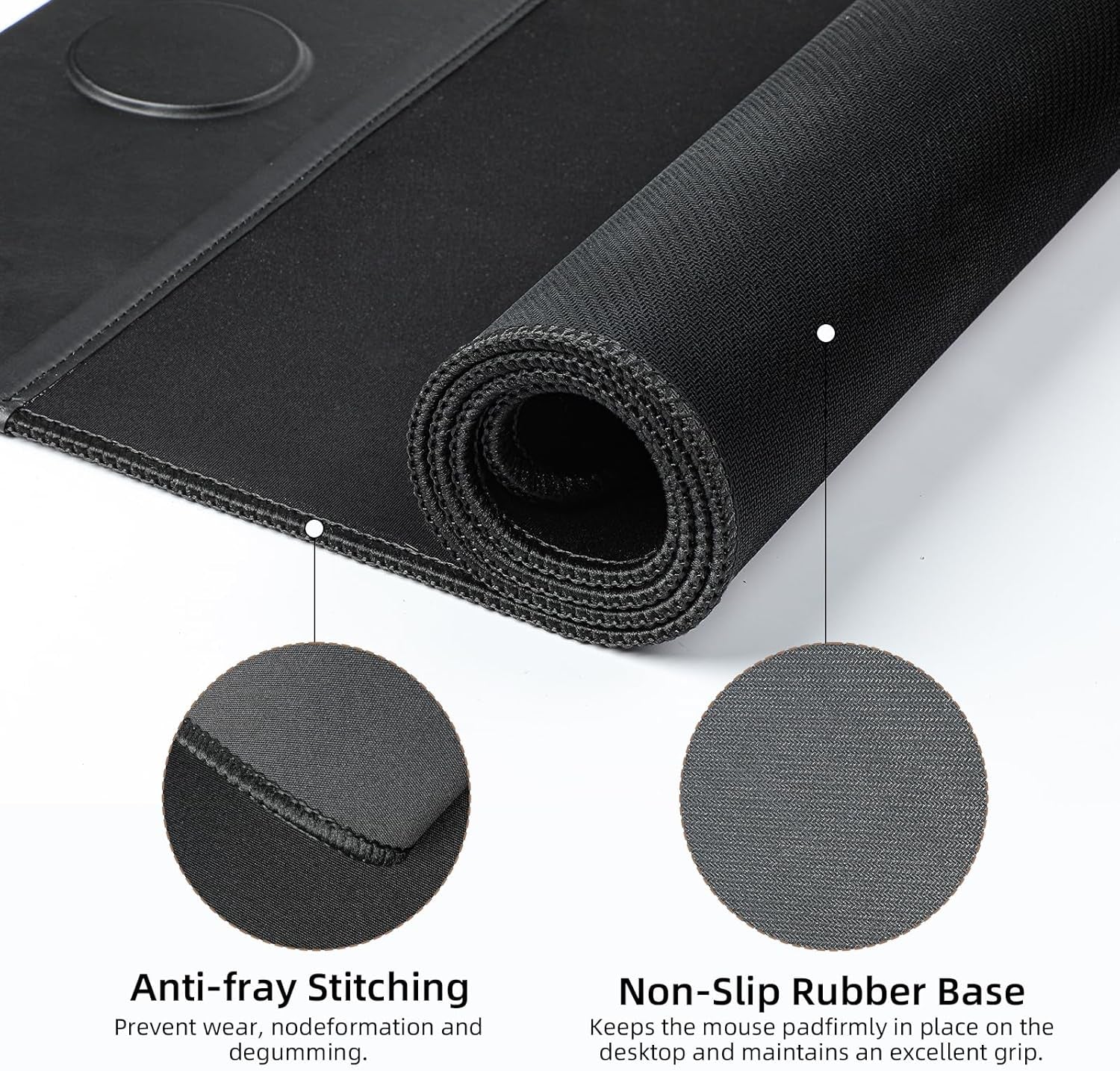 Revolutionary 3-in-1 Wireless Charging Mouse Pad - Ultimate Gaming Desk Mat for iPhone, AirPods, and Smartwatches - Large 90 x 40 cm Black Design