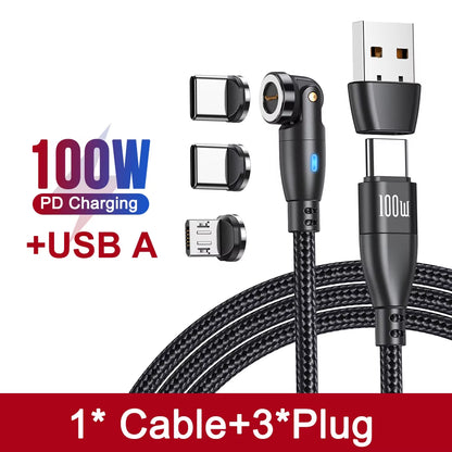 Experience Lightning-Fast Charging with the 100W Magnetic USB Type C Cable - Perfect for iPhone, Samsung, and MacBook!