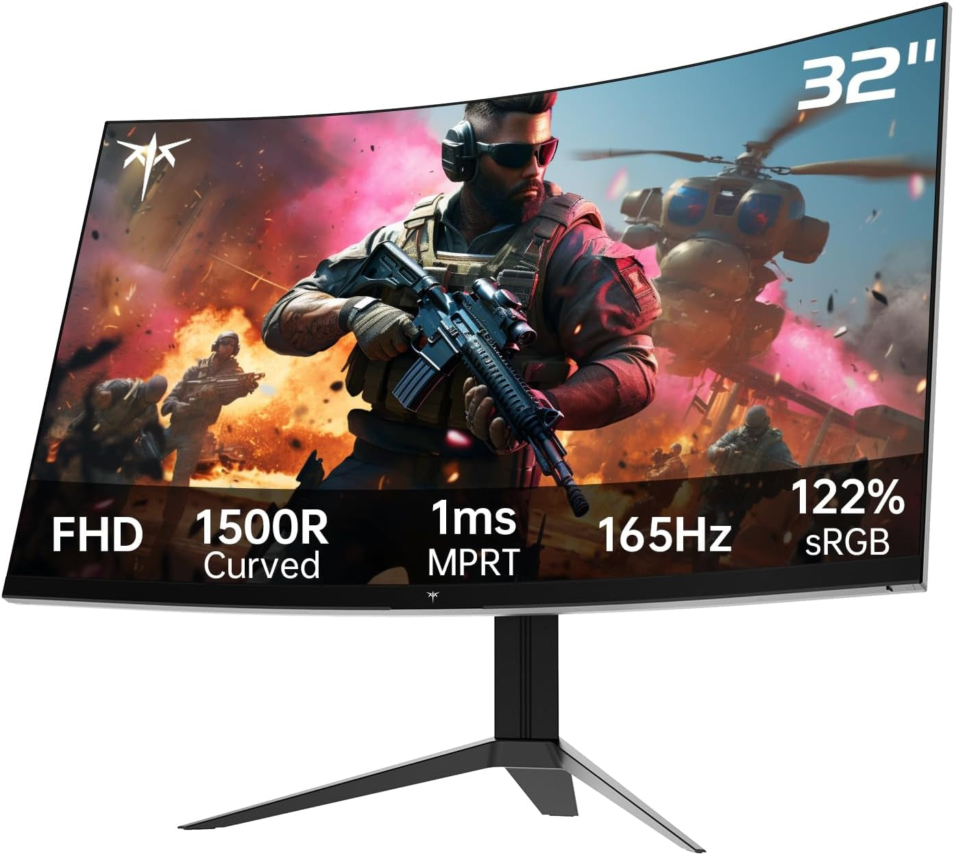 Experience Gaming Like Never Before with the 32 Inch FHD 1080P Curved Monitor - Unleash 165Hz Refresh Rate and 1ms Response Time for Ultimate Performance!