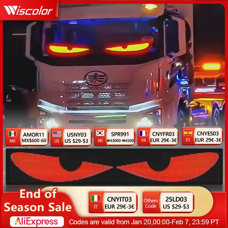 Transform Your Space with the RGB LED Car Sign - Programmable Bluetooth App-Controlled Matrix Panel for Creative Displays