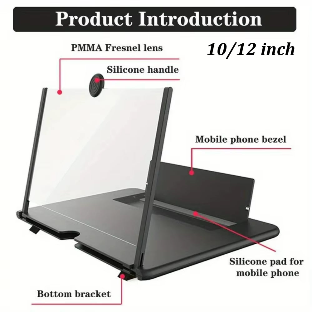 Transform Your Viewing Experience with the 10/12 Inch Multi-Functional HD Mobile Phone Screen Amplifier - Anti Blue Light Eye Protection and Enhanced Clarity