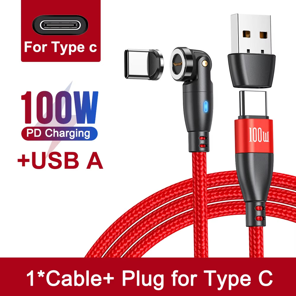 Experience Lightning-Fast Charging with the 100W Magnetic USB Type C Cable - Perfect for iPhone, Samsung, and MacBook!
