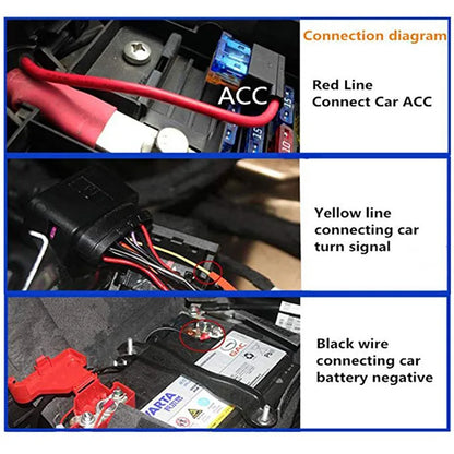 Enhance Your Car's Style with 2Pcs 12V LED DRL Flexible Waterproof Strip Lights - White Turn Signal & Yellow Brake Flow Lights