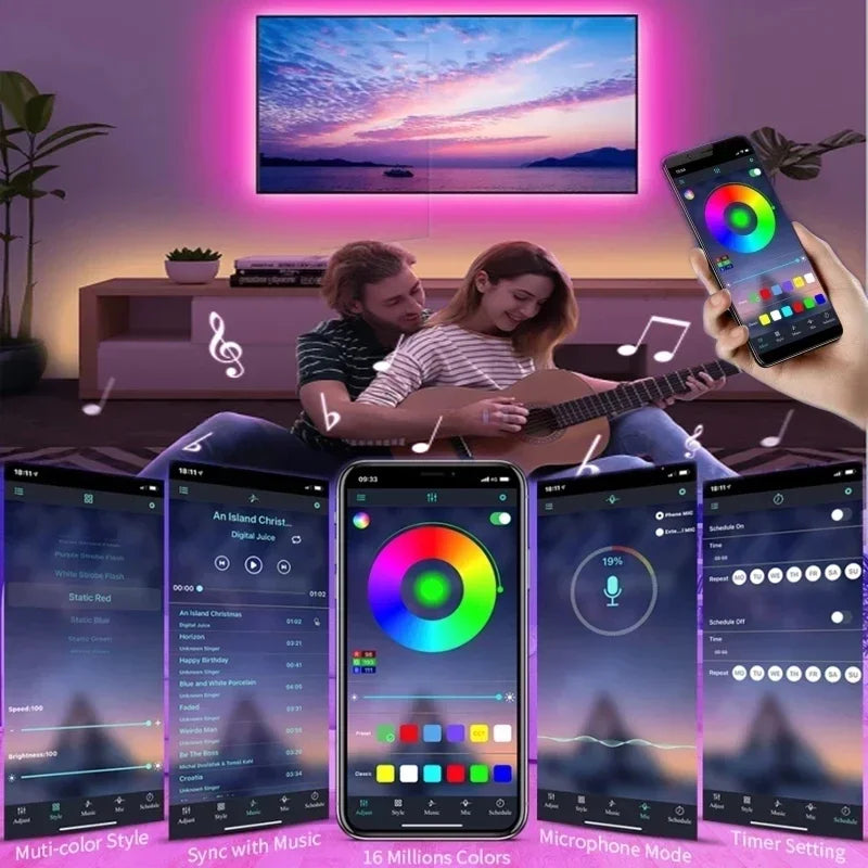 Transform Your Space with Color: USB LED Strip Lights with APP Control for Vibrant Room Decoration