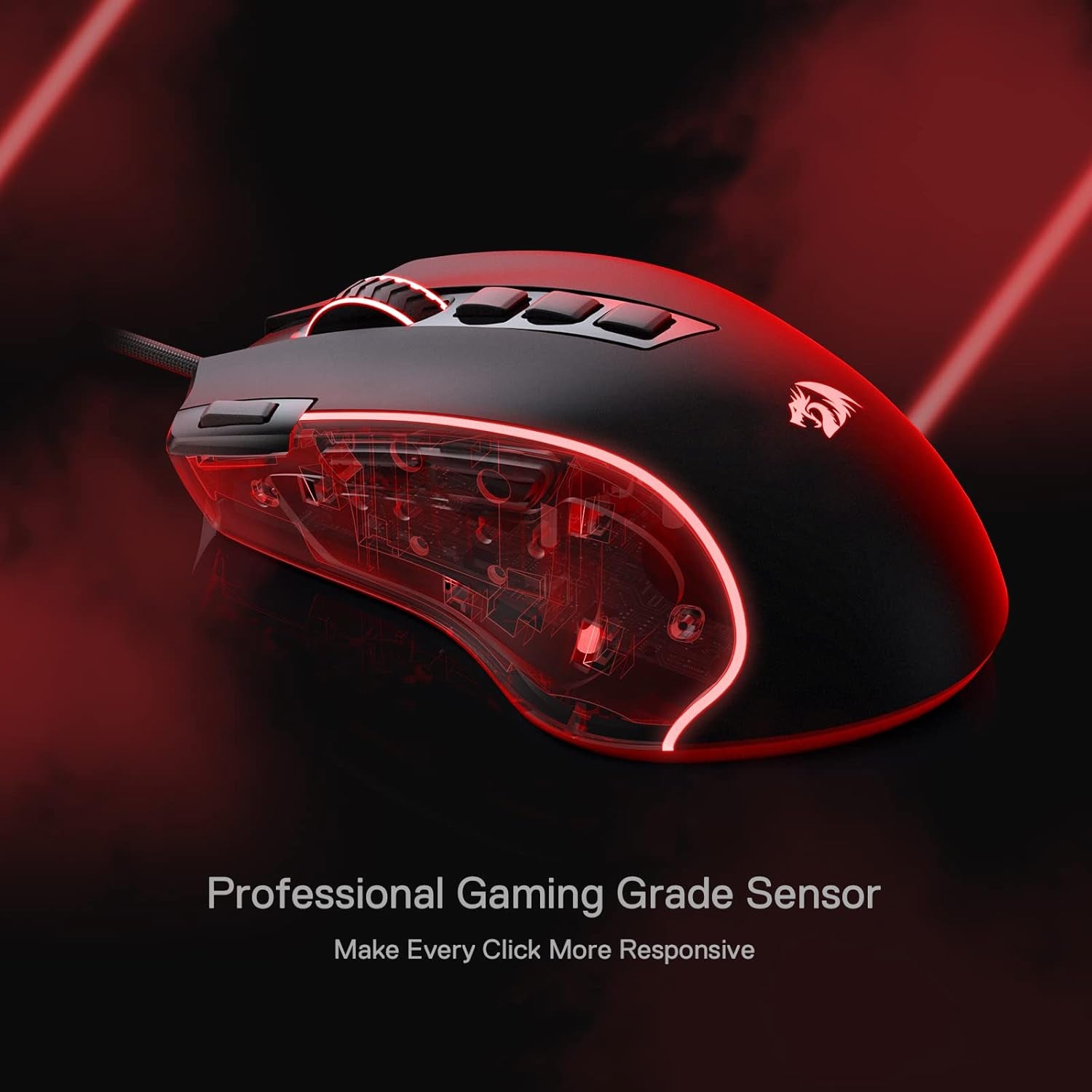 Unleash Your Gaming Potential with the M612 Predator RGB Wired Optical Mouse - 8000 DPI, 11 Programmable Buttons, and 5 Dynamic Backlit Modes!