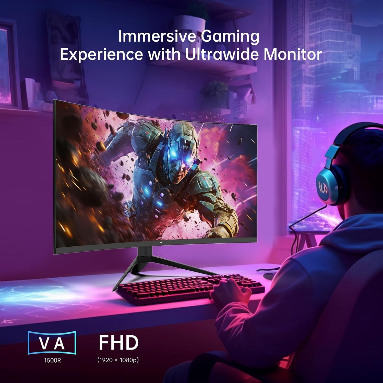 Experience Gaming Like Never Before with the 32 Inch FHD 1080P Curved Monitor - Unleash 165Hz Refresh Rate and 1ms Response Time for Ultimate Performance!