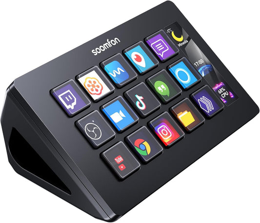 Elevate Your Streaming Game with the Stream Controller: 15 Customizable LCD Macro Keys for Effortless Control on PC & Mac