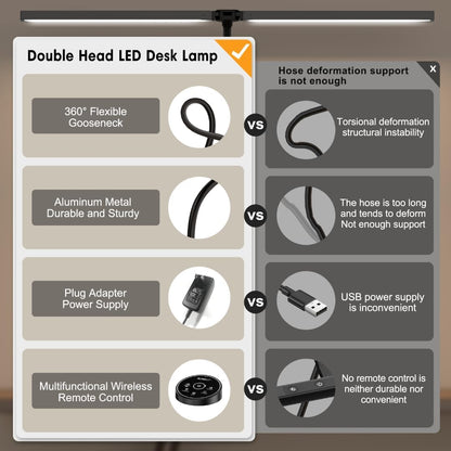 Transform Your Workspace with the Eye-Caring LED Desk Lamp - Adjustable, Remote-Controlled, and Perfect for Reading, Studying, and Crafting!