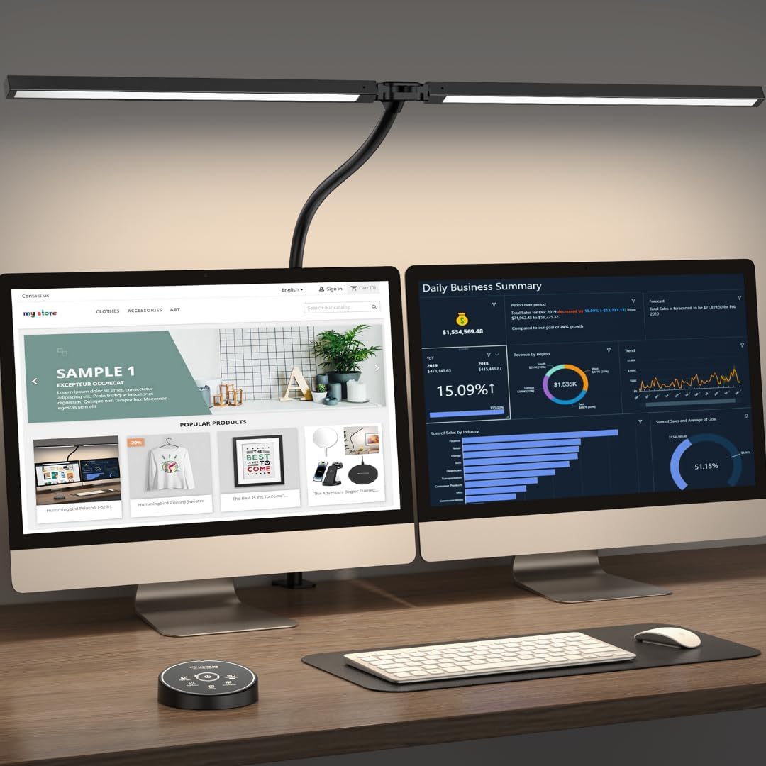 Transform Your Workspace with the Eye-Caring LED Desk Lamp - Adjustable, Remote-Controlled, and Perfect for Reading, Studying, and Crafting!