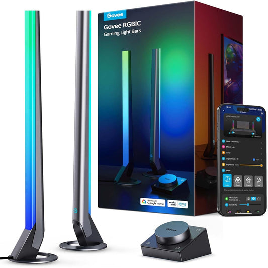 Enhance Your Gaming Experience with RGBIC Gaming Light Bars H6047 - Smart LED Lights with Music Sync and Over 60 Scene Modes, Compatible with Alexa & Google Assistant