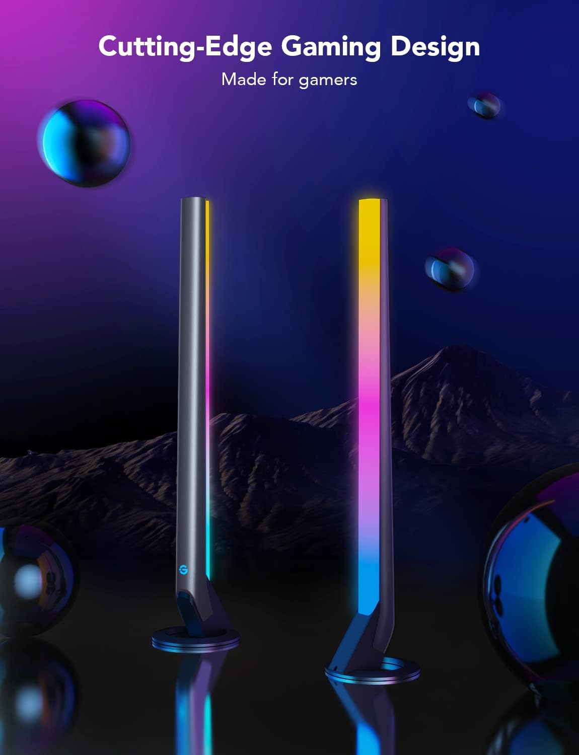Enhance Your Gaming Experience with RGBIC Gaming Light Bars H6047 - Smart LED Lights with Music Sync and Over 60 Scene Modes, Compatible with Alexa & Google Assistant