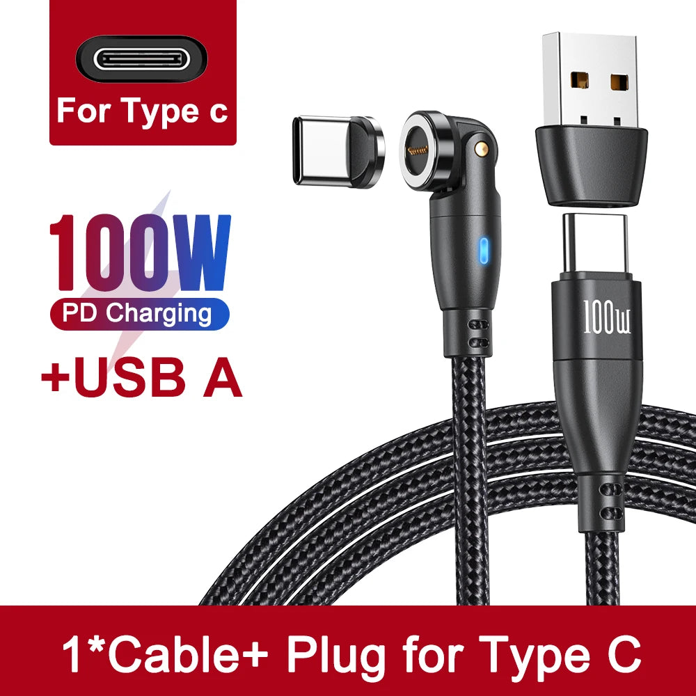 Experience Lightning-Fast Charging with the 100W Magnetic USB Type C Cable - Perfect for iPhone, Samsung, and MacBook!