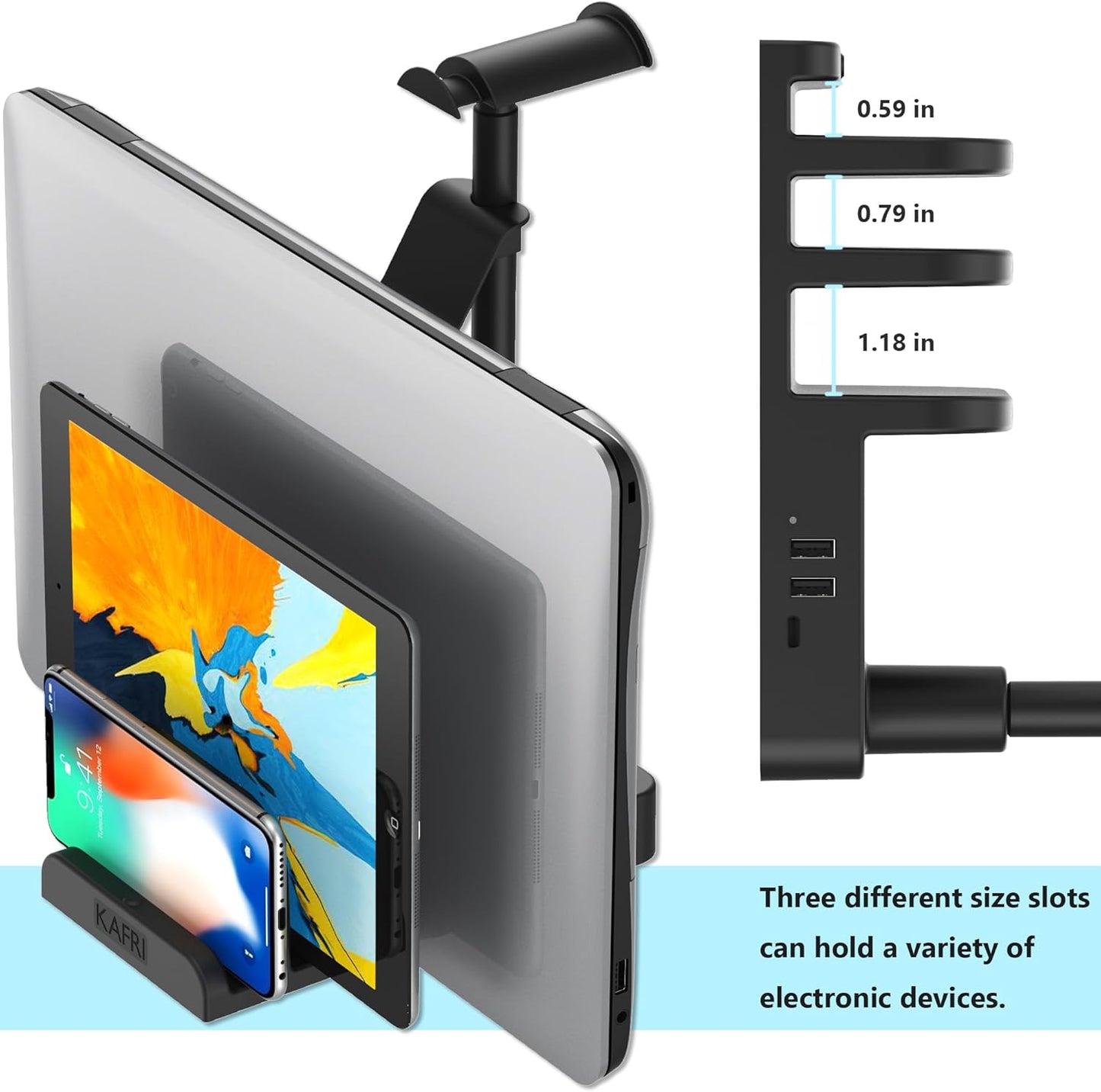 Ultimate Gaming Headphone & Controller Stand with Smart USB Charger - Organize Your Setup with 2 AC Outlets & Versatile Storage for Switch, Phone, and More!