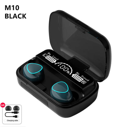 Experience Ultimate Freedom with TWS M10 Wireless Bluetooth Headphones - 9D Stereo Sound, LED Display & 3500mAh Charging Box!