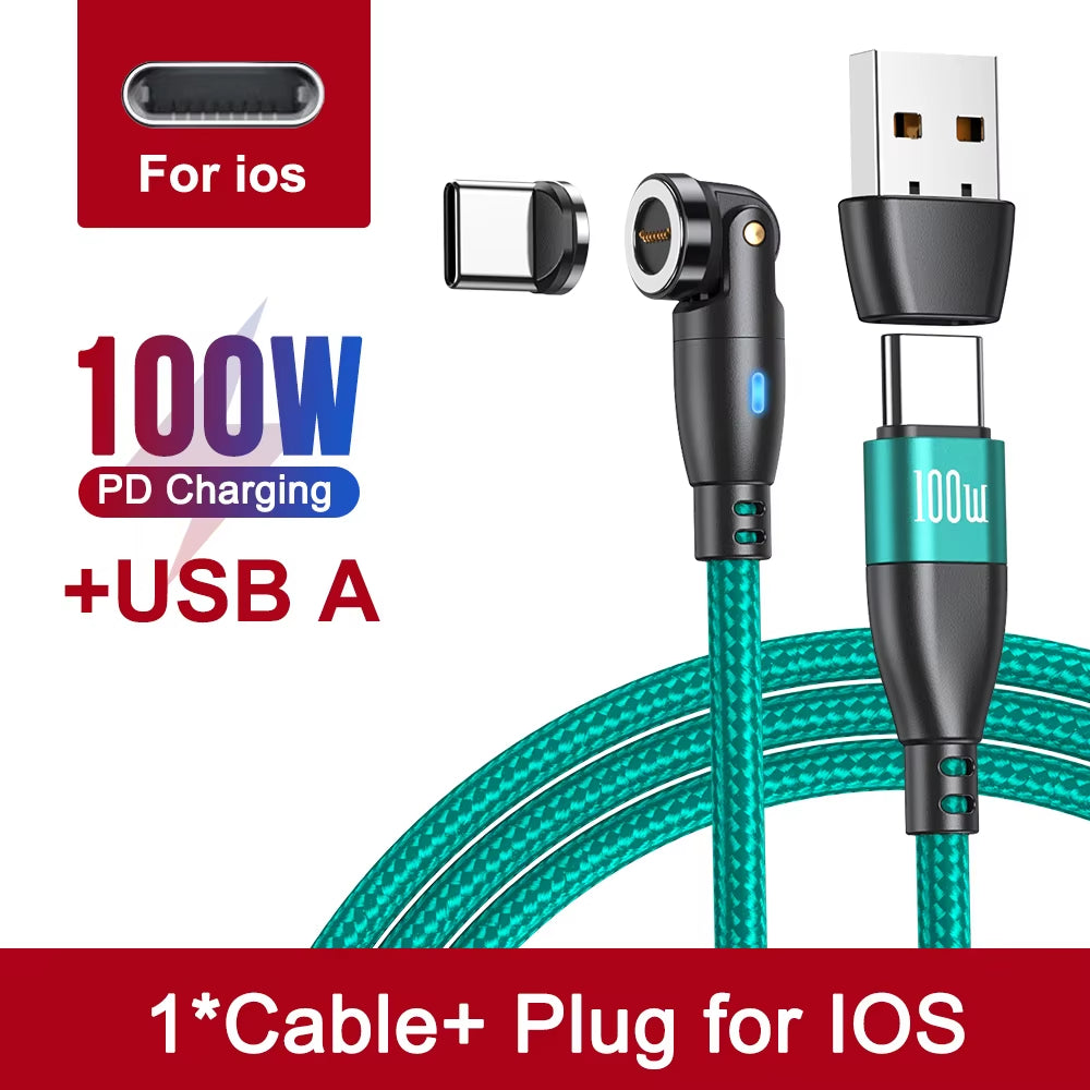 Experience Lightning-Fast Charging with the 100W Magnetic USB Type C Cable - Perfect for iPhone, Samsung, and MacBook!
