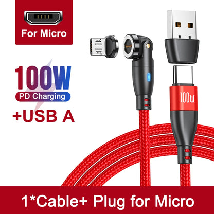 Experience Lightning-Fast Charging with the 100W Magnetic USB Type C Cable - Perfect for iPhone, Samsung, and MacBook!