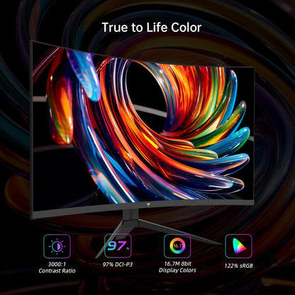 Experience Gaming Like Never Before with the 32 Inch FHD 1080P Curved Monitor - Unleash 165Hz Refresh Rate and 1ms Response Time for Ultimate Performance!