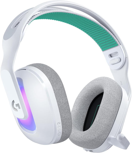 G522 LIGHTSPEED Wireless Gaming Headset - Unleash Your Game with Full-Band Mic, Advanced Audio, and Customizable LIGHTSYNC RGB for PC & Nintendo Switch - Sleek White Design