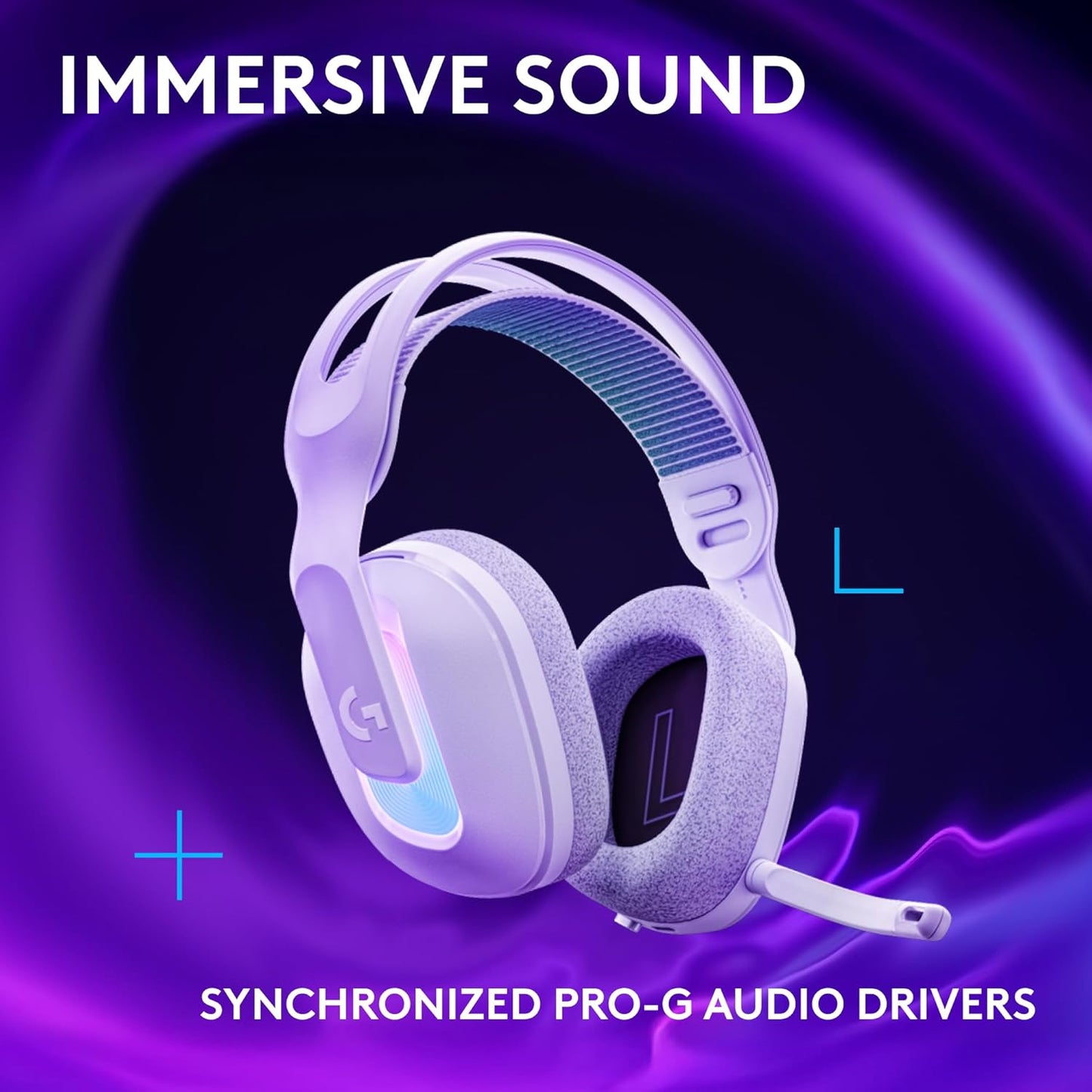 G522 LIGHTSPEED Wireless Gaming Headset - Unleash Your Game with Full-Band Mic, Advanced Audio, and Customizable LIGHTSYNC RGB for PC & Nintendo Switch - Sleek White Design