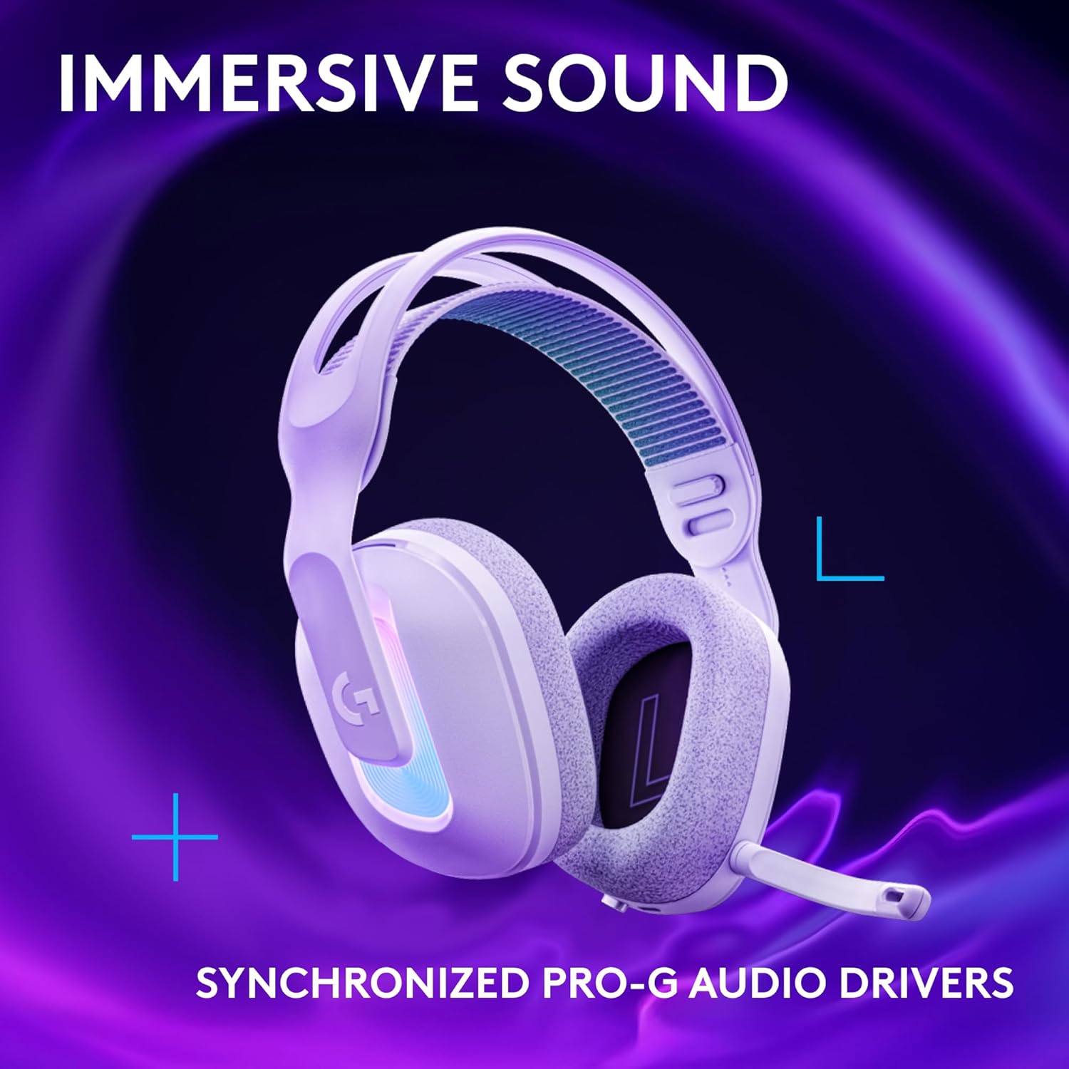 G522 LIGHTSPEED Wireless Gaming Headset - Unleash Your Game with Full-Band Mic, Advanced Audio, and Customizable LIGHTSYNC RGB for PC & Nintendo Switch - Sleek White Design