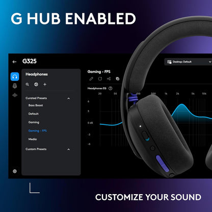 Logitech G325 LIGHTSPEED Wireless Gaming Headset - Immerse Yourself in 24-Bit Audio with All-Day Comfort, Built-In Noise-Cancelling Mic, and 24+ Hour Battery Life for PC, PS5, and Mobile Gaming.