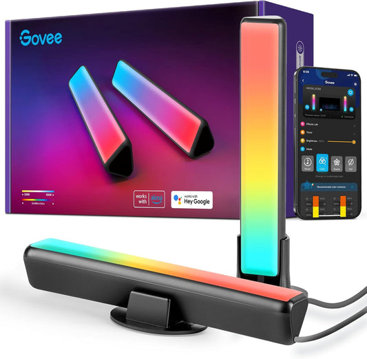 Transform Your Space with Smart LED Light Bars - RGBICWW Wifi Backlights Compatible with Alexa & Google Assistant for Ultimate Gaming and Room Ambiance