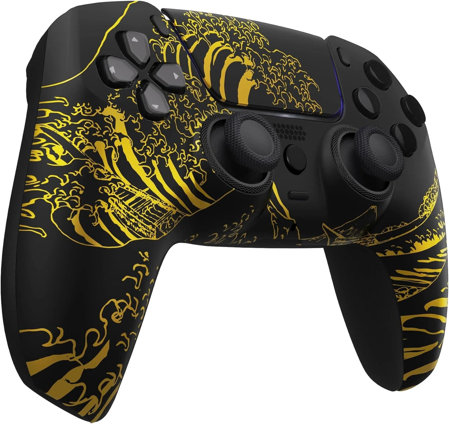 Unleash Your Gaming Potential with the Golden Waves Wireless Controller for PS5 - Custom Designs Available!