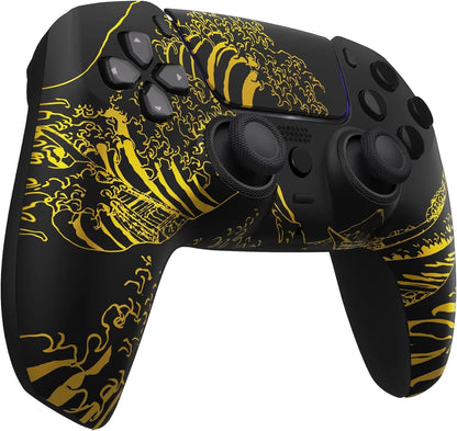 Unleash Your Gaming Potential with the Golden Waves Wireless Controller for PS5 - Custom Designs Available!