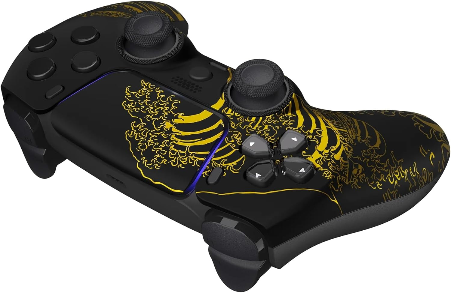 Unleash Your Gaming Potential with the Golden Waves Wireless Controller for PS5 - Custom Designs Available!