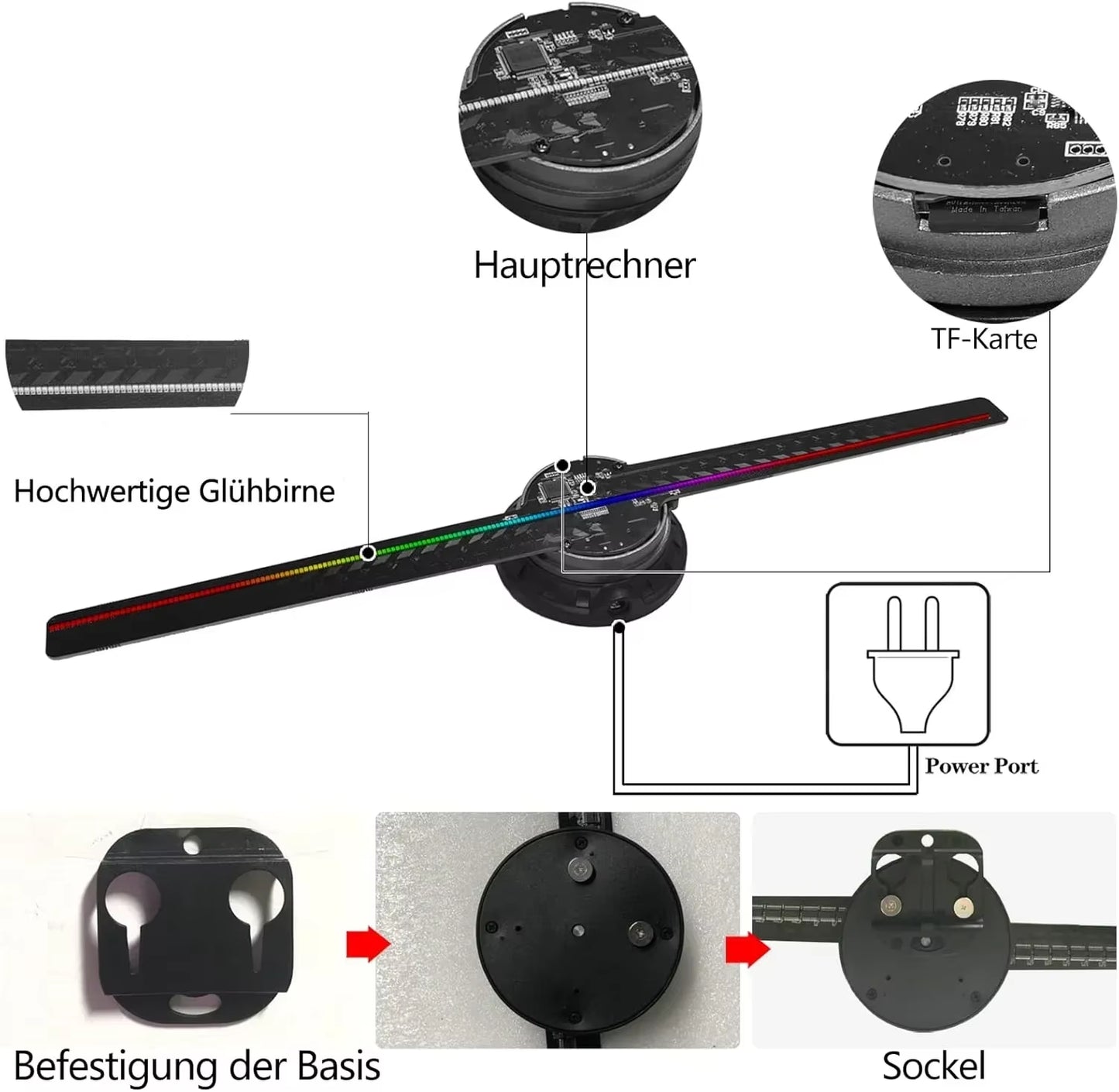 Elevate Your Advertising with the 42CM 3D Hologram Fan - Stunning Holographic Projector for Retail, Bars, and Events