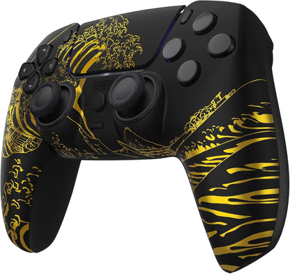 Unleash Your Gaming Potential with the Golden Waves Wireless Controller for PS5 - Custom Designs Available!