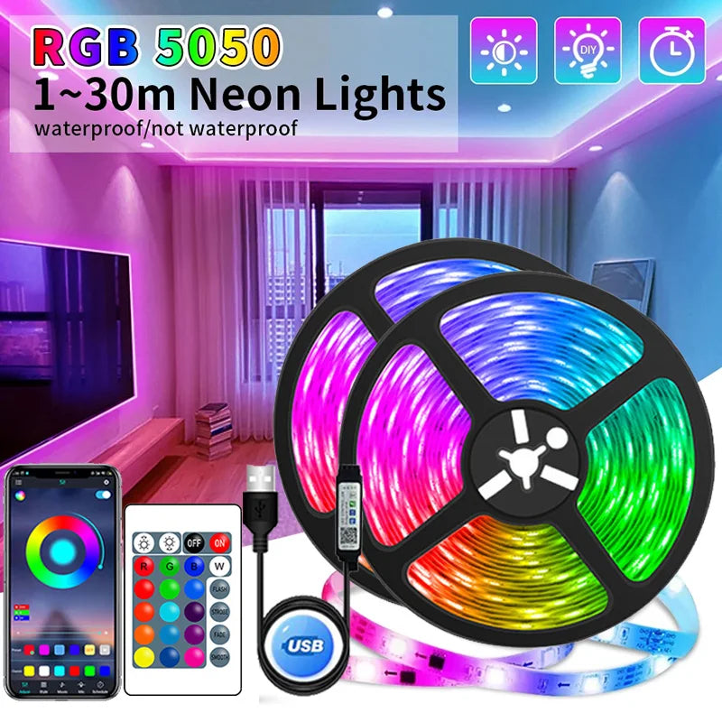 Transform Your Space with Color: USB LED Strip Lights with APP Control for Vibrant Room Decoration