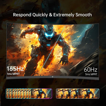 Experience Gaming Like Never Before with the 32 Inch FHD 1080P Curved Monitor - Unleash 165Hz Refresh Rate and 1ms Response Time for Ultimate Performance!
