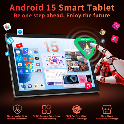 Experience Ultimate Versatility with the 10-Inch Android 15 Tablet - 24GB RAM, 128GB Storage, and Included Keyboard for Effortless Productivity