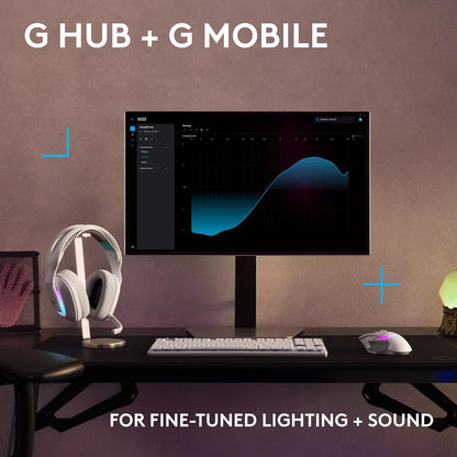 G522 LIGHTSPEED Wireless Gaming Headset - Unleash Your Game with Full-Band Mic, Advanced Audio, and Customizable LIGHTSYNC RGB for PC & Nintendo Switch - Sleek White Design