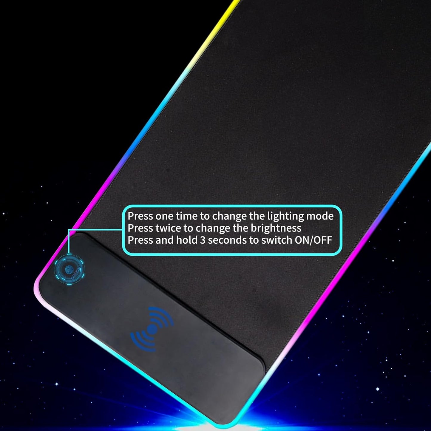 Elevate Your Gaming Experience with the RGB Gaming Mouse Pad - 15W Wireless Charging, 10 LED Light Modes, and Extra Large Surface for Ultimate Comfort
