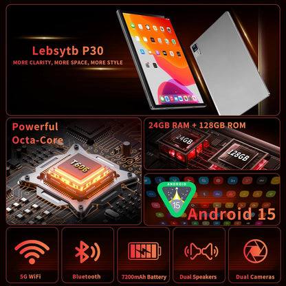 Experience Ultimate Versatility with the 10-Inch Android 15 Tablet - 24GB RAM, 128GB Storage, and Included Keyboard for Effortless Productivity
