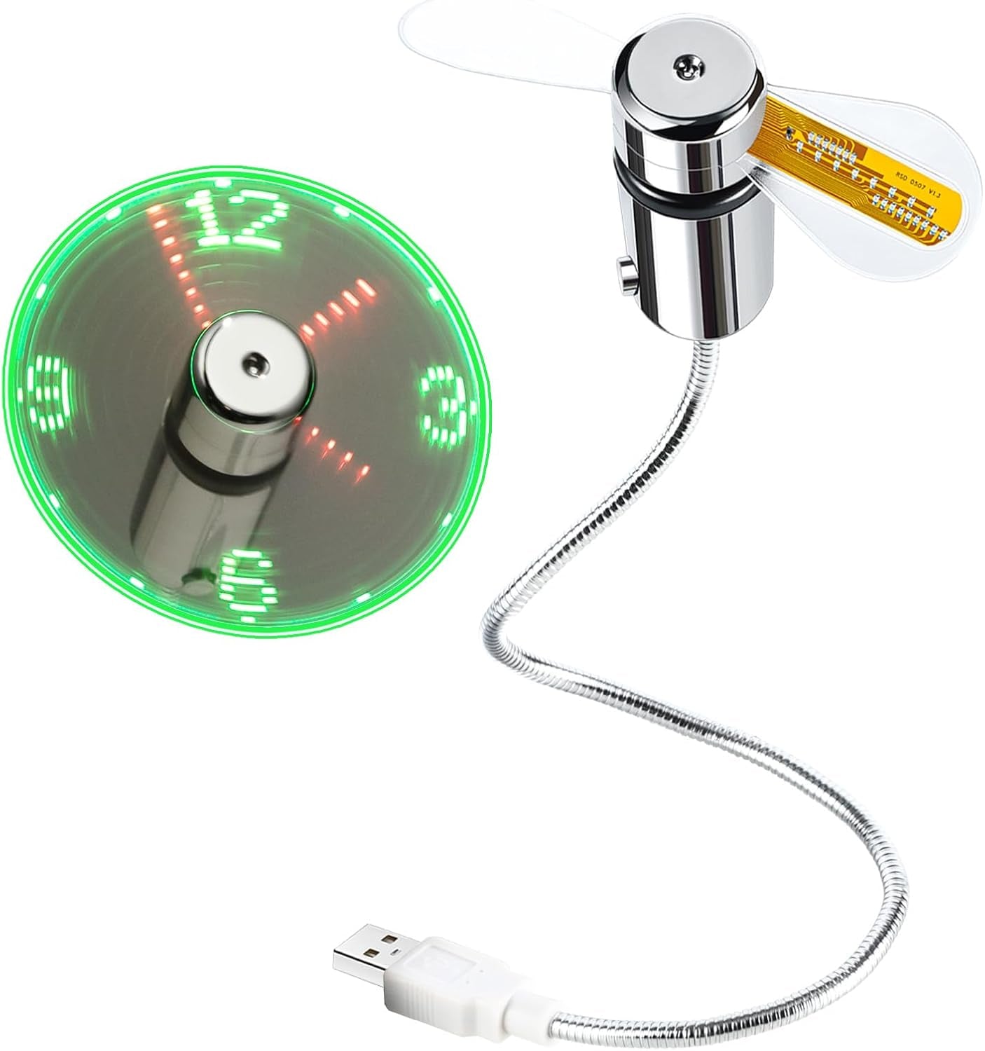 Innovative LED USB Clock Fan - Stay Cool While Telling Time! Perfect for Gifting on Christmas and Father's Day with 1 Year Warranty