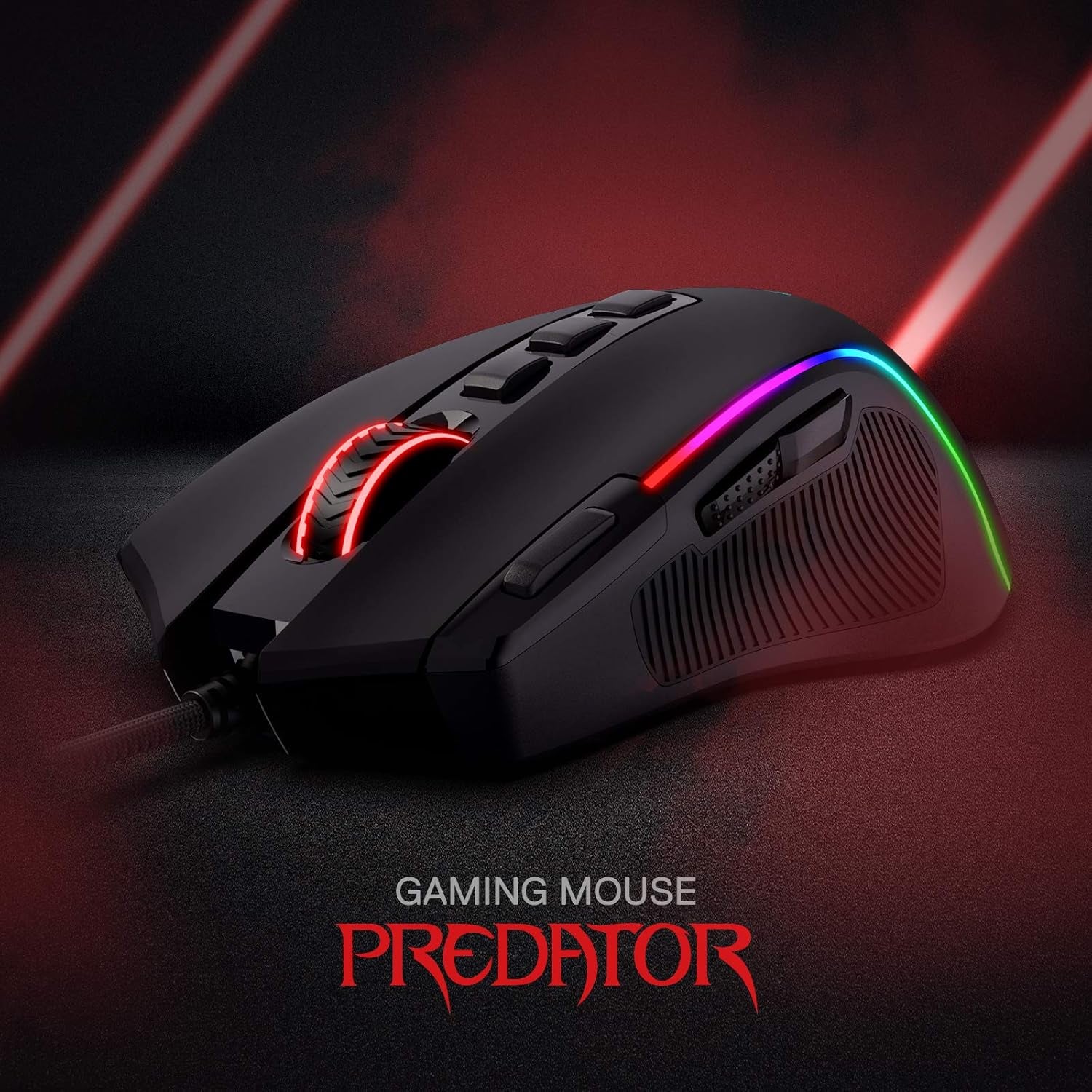 Unleash Your Gaming Potential with the M612 Predator RGB Wired Optical Mouse - 8000 DPI, 11 Programmable Buttons, and 5 Dynamic Backlit Modes!