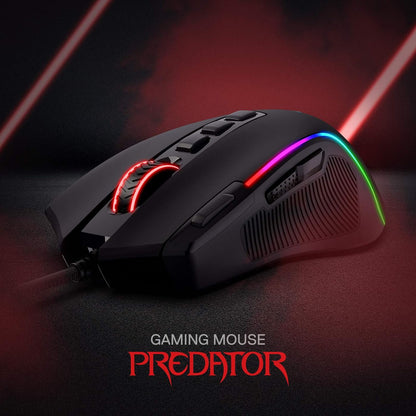 Unleash Your Gaming Potential with the M612 Predator RGB Wired Optical Mouse - 8000 DPI, 11 Programmable Buttons, and 5 Dynamic Backlit Modes!