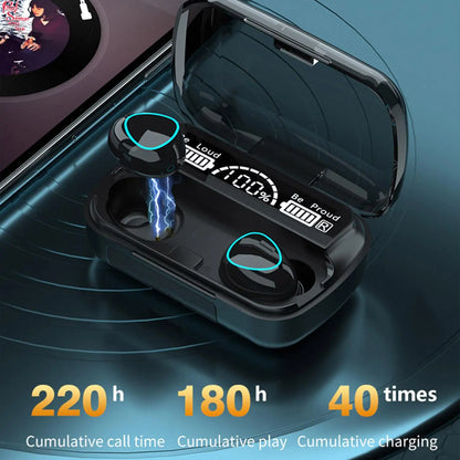 Experience Ultimate Freedom with TWS M10 Wireless Bluetooth Headphones - 9D Stereo Sound, LED Display & 3500mAh Charging Box!
