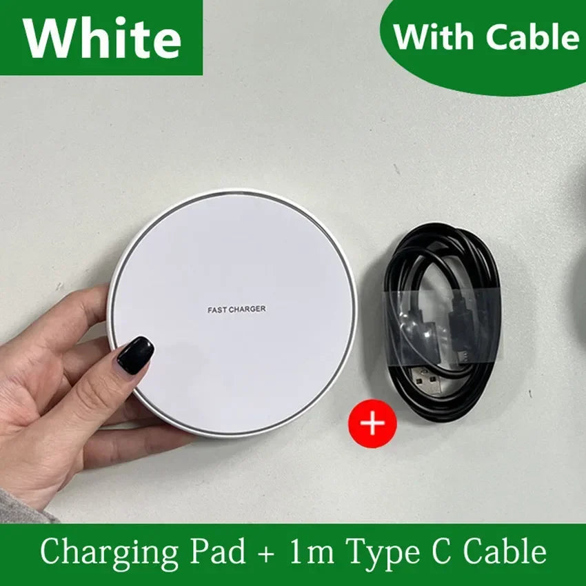 Ultra-Fast 200W Wireless Charger Pad - Compatible with Samsung Galaxy S25/S24/S23/S22, Xiaomi, iPhone 16/15/14/13/12 Pro Max & More!