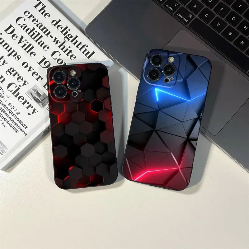 Stylish Car Carbon Fibre Full Coverage Phone Case for iPhone 17, 16 Pro, 15 Pro Max, 14 Pro, 12 Pro, and More - Premium Black TPU Protection